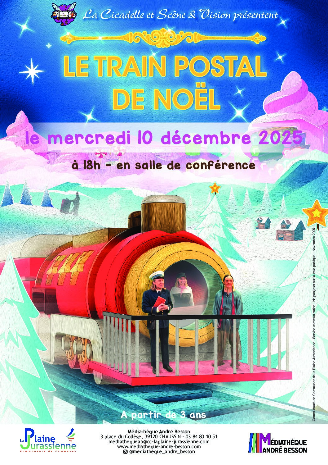 You are currently viewing Spectacle « Le train postal de Noël » avec votre médiathèque