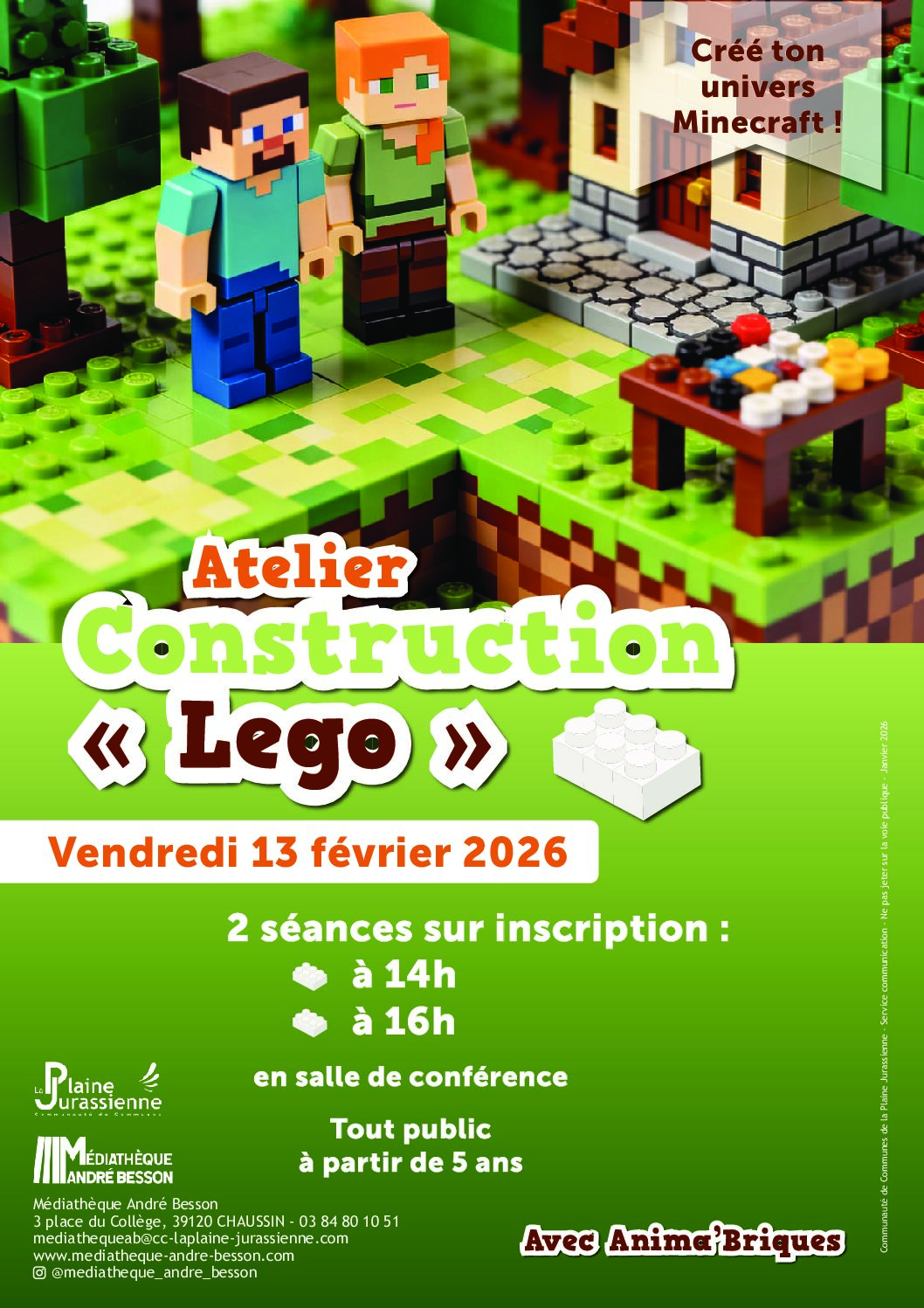 You are currently viewing Atelier construction « Lego » – Médiathèque André Besson et Anima&rsquo;Briques