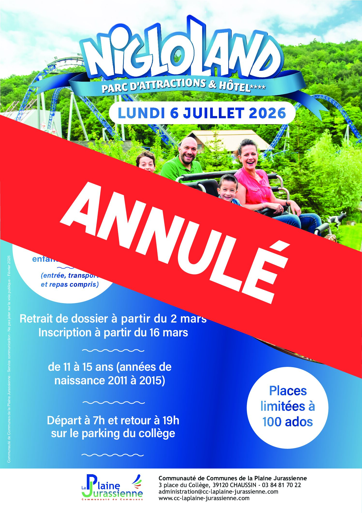 You are currently viewing Sortie Nigloland annulée