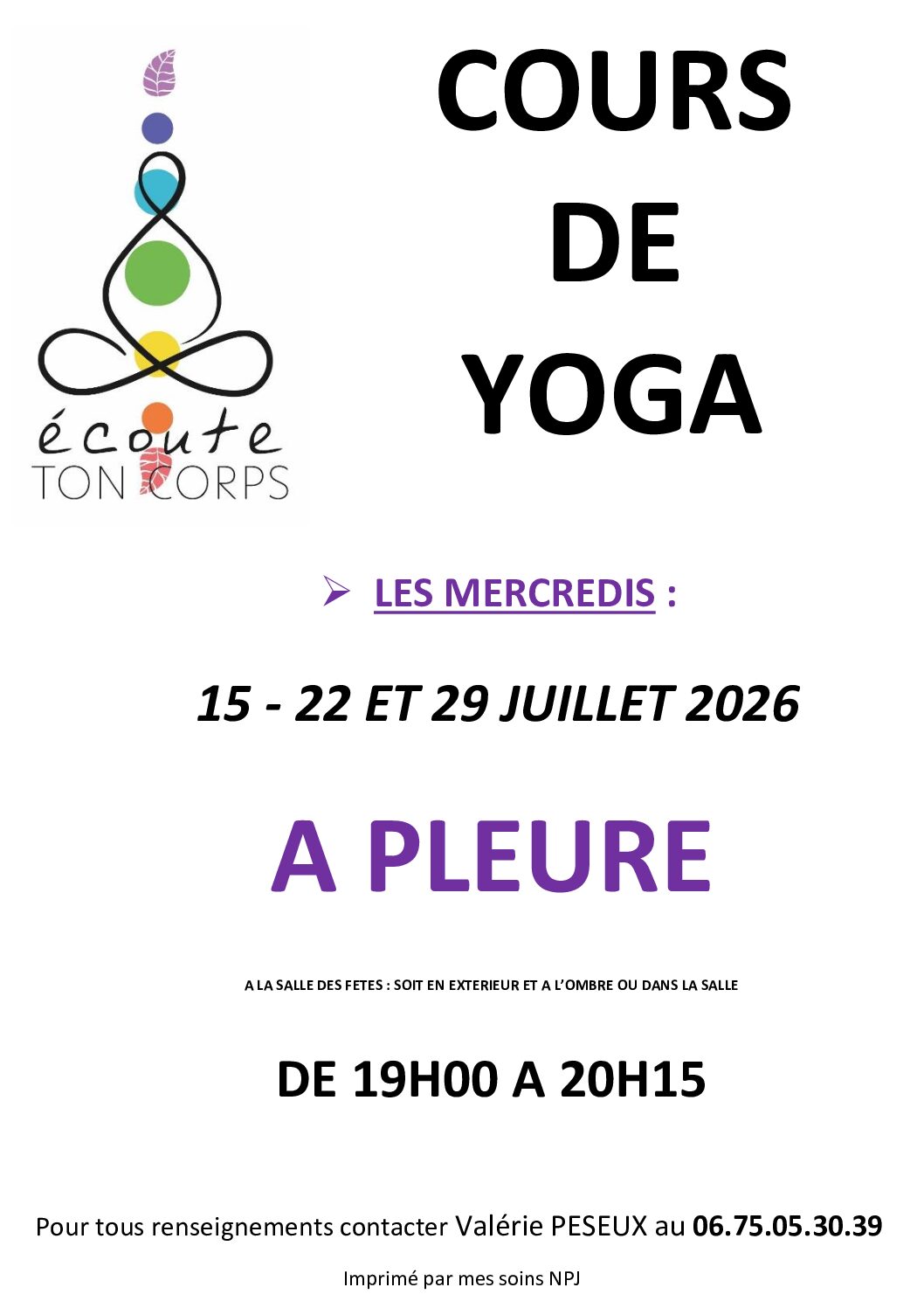 You are currently viewing Cours de yoga à Pleure