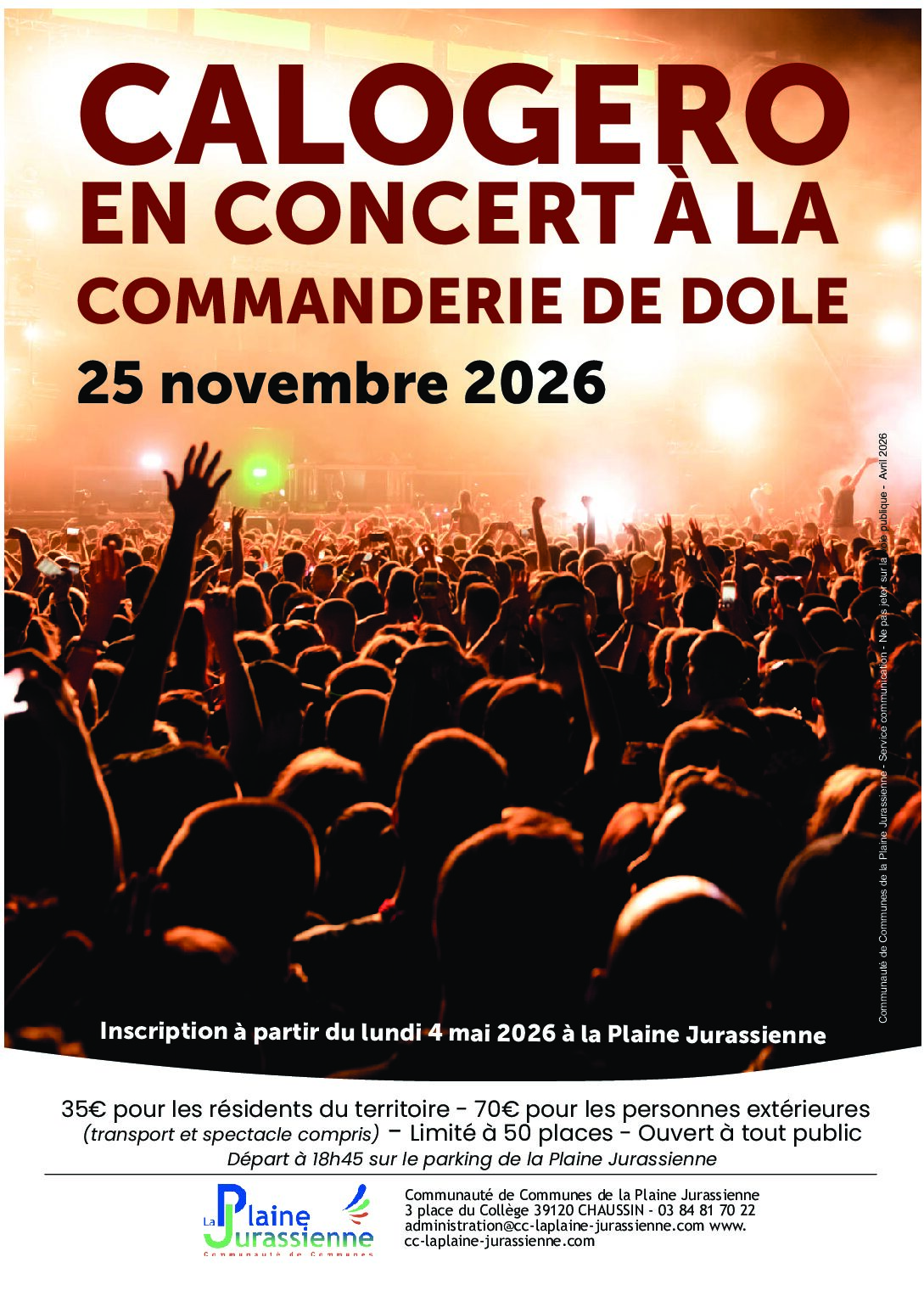 Vous consultez actuellement Dernière place de concert pour Calogero